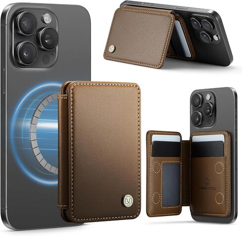 حظر RFID لحامل البطاقة المغناطيسي Magsafe Wallet ، محفظة الهاتف الجلدية البسيط الفائقة القوية من أجل iPhone 16 15 14 13 12 ، متوافقة مع Magsafe ، Black in Kuwait