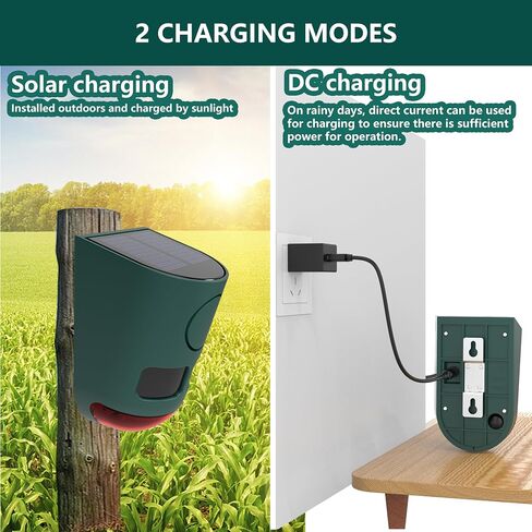 Solar Motion Sensor Alarm with ultrasonic, Motion Sensor Dog Barking 129dB Noise Maker, Ultrasonic Motion Sensor Alarm with Remote Controller, 4 Work Modes for Farm, Barn, Yard (1 Pack) in Saudi Arabia