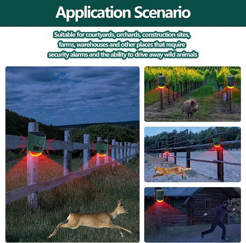 Solar Motion Sensor Alarm with ultrasonic, Motion Sensor Dog Barking 129dB Noise Maker, Ultrasonic Motion Sensor Alarm with Remote Controller, 4 Work Modes for Farm, Barn, Yard (1 Pack) in Saudi Arabia