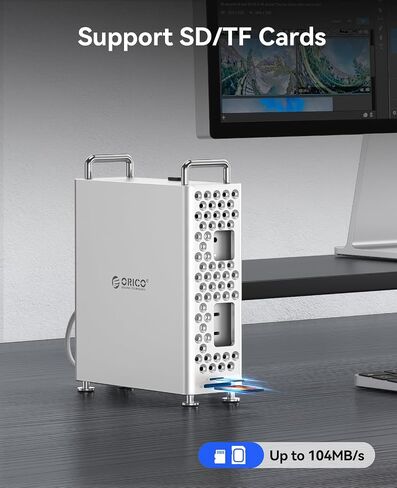 موقف Orico Minipro مع 1 تيرابايت NVME SSD ، 4-في 1 USB-C HUB لنظام MAC MINI ، ونقل البيانات عالية السرعة 10 جيجابت في الثانية ، وتصميم خالي من الأدوات ، وحماية من السيليكون الناعم ، ومحلول التخزين الخارجي (MS10-1T) in Saudi Arabia