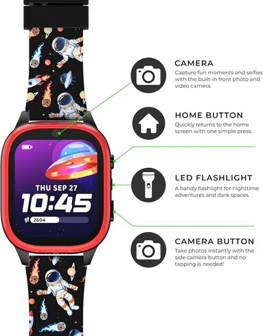 Playzoom 4 Kids Smartwatch ، Tech Tech Toy -25+ Games ، Camera Selfie ، CofmoBooks ، Tracker Step ، مقاومة للمياه ، عناصر التحكم الوالدية ، بطارية طويلة ، Ages4-12 in Saudi Arabia