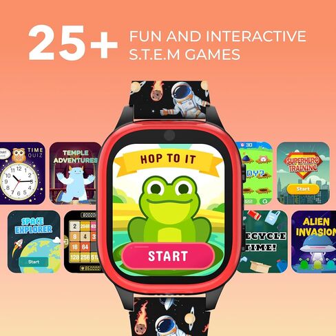 Playzoom 4 Kids Smartwatch ، Tech Tech Toy -25+ Games ، Camera Selfie ، CofmoBooks ، Tracker Step ، مقاومة للمياه ، عناصر التحكم الوالدية ، بطارية طويلة ، Ages4-12 in Saudi Arabia