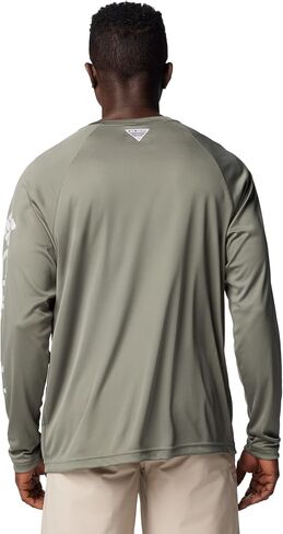 Columbia Men's Terminal Tackle Long Sleeve Shirt, Cool Grey, Vivid Blue Logo, 3X/Tall in Saudi Arabia