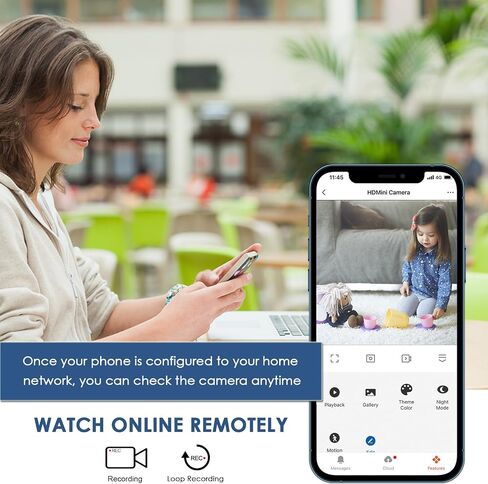 كاميرا الكشف عن دخان WIFI 1080P كاميرا الأمان المنزلية لا توجد كاميرا صوتية مربية مع الكشف عن الحركة للداخلية in Kuwait