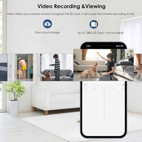 كاميرا الكشف عن دخان WIFI 1080P كاميرا الأمان المنزلية لا توجد كاميرا صوتية مربية مع الكشف عن الحركة للداخلية in Kuwait