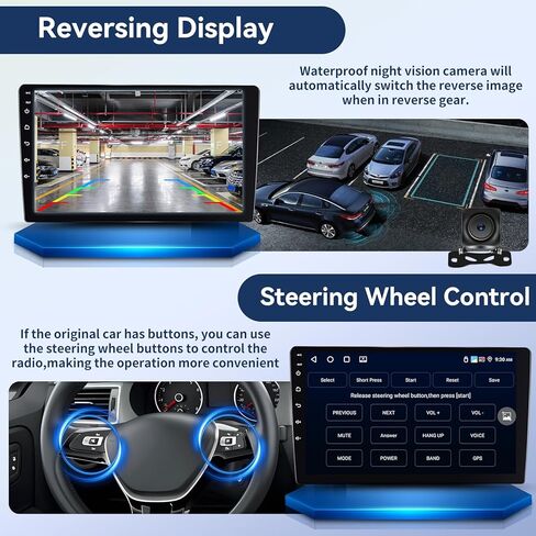 [4G+64G] 8-CORED QUALCOMM Android 15 Car Stereo لـ Jeep Compass 2017 2018 2018 2020 مع رابط Carplay & Android Auto & Mirror ، 10.1 "Radio مع Bluetooth5.1 GPS WiFi FM/RDS DSP EQ+كاميرا احتياطية in Kuwait