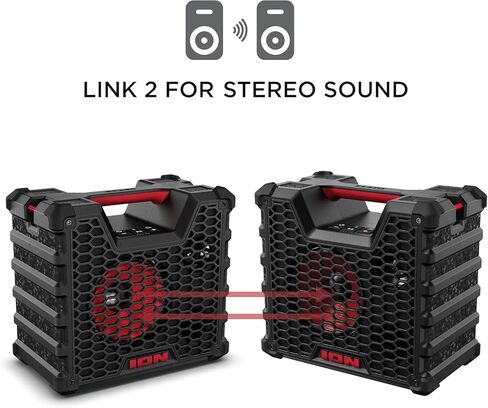 Ion Audio Tailgater Tough-مكبر صوت Bluetooth اللاسلكي المحمول القابل للتطبيق ، ومكبر صوت مقاوم للماء IPX5 ، ومقاوم للطقس في الهواء الطلق in Kuwait