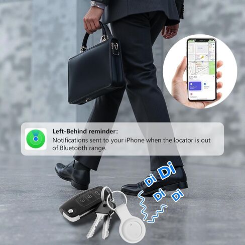 2 Pack Item Finder Works with Apple Find My (iOS Only), Bluetooth Tracker with Keychain & Case, Luggage Locator, Tracking Tags, Anti-Lost Device for Keys, Wallets, Bags, Pets (2 Pack-White) in Saudi Arabia