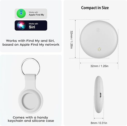 2 Pack Item Finder Works with Apple Find My (iOS Only), Bluetooth Tracker with Keychain & Case, Luggage Locator, Tracking Tags, Anti-Lost Device for Keys, Wallets, Bags, Pets (2 Pack-White) in Saudi Arabia