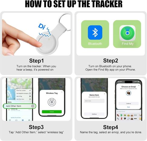 2 Pack Item Finder Works with Apple Find My (iOS Only), Bluetooth Tracker with Keychain & Case, Luggage Locator, Tracking Tags, Anti-Lost Device for Keys, Wallets, Bags, Pets (2 Pack-White) in Saudi Arabia