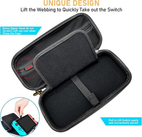 CHIKIXSON CARMERING DASE لـ Nintendo Switch 2 (2025) ، حقيبة سفر قذيفة صلبة مع 10 فتحات بطاقة لعبة ، محمولة ، سحاب موضوع ، أسود in Saudi Arabia