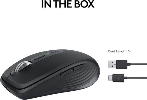 Logitech MX في أي مكان 3s ماوس لاسلكي مضغوط ، تمرير سريع ، 8K DPI أي تتبع السطح ، نقرات هادئة ، أزرار قابلة للبرمجة ، USB C ، Bluetooth ، Windows PC ، Linux ، Chrome ، Mac - Black (متجدد) in Saudi Arabia