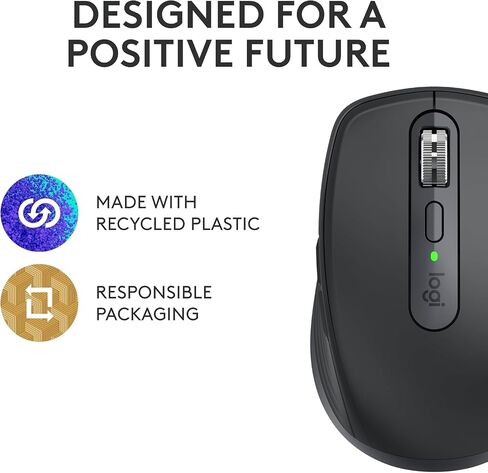 Logitech MX في أي مكان 3s ماوس لاسلكي مضغوط ، تمرير سريع ، 8K DPI أي تتبع السطح ، نقرات هادئة ، أزرار قابلة للبرمجة ، USB C ، Bluetooth ، Windows PC ، Linux ، Chrome ، Mac - Black (متجدد) in Saudi Arabia