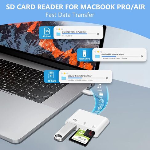 قارئ بطاقة USB C SD لمحول iPhone ، وقارئ بطاقات الذاكرة 3 في 1 مع محول كاميرا USB ، ومحول الكاميرا الرقمية iPhone 15/16 ، و iPad ، و Mac ، و MacBook Pro/Air ، و Android ، والكمبيوتر المحمول in Saudi Arabia