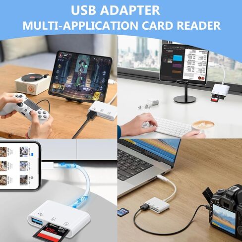 قارئ بطاقة USB C SD لمحول iPhone ، وقارئ بطاقات الذاكرة 3 في 1 مع محول كاميرا USB ، ومحول الكاميرا الرقمية iPhone 15/16 ، و iPad ، و Mac ، و MacBook Pro/Air ، و Android ، والكمبيوتر المحمول in Saudi Arabia