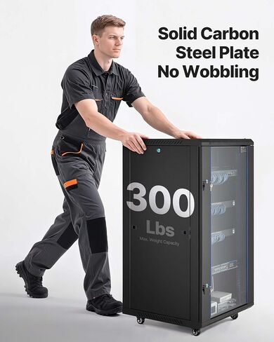 Vevor 22u Server Rack Cabinet ، Mount Network Cabinet Wall Mount ، 23.6 في العمق ، حاوية رف الشبكة مع الباب الزجاجي المقسى ، 4 عجلات ، ألواح جانبية ، لمعدات تكنولوجيا المعلومات 19 '، وأجهزة A/V in Kuwait