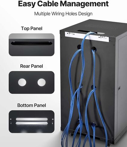 Vevor 22u Server Rack Cabinet ، Mount Network Cabinet Wall Mount ، 23.6 في العمق ، حاوية رف الشبكة مع الباب الزجاجي المقسى ، 4 عجلات ، ألواح جانبية ، لمعدات تكنولوجيا المعلومات 19 '، وأجهزة A/V in Kuwait