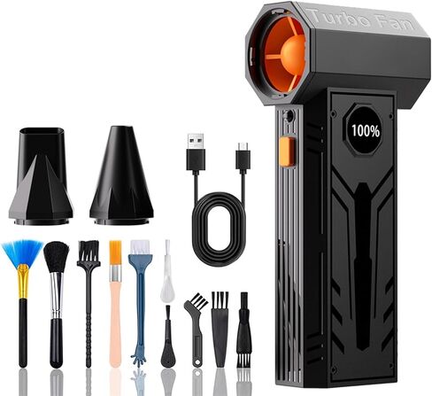Electric Air Duster - 130,000RPM Ultra Power Cordless Air Duster, 100-Gear Adjustable Mini Blower with Quick Charge for Computers, Keyboards, Houses, Outdoors and Cars in Kuwait