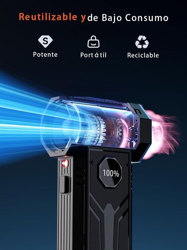 Electric Air Duster - 130,000RPM Ultra Power Cordless Air Duster, 100-Gear Adjustable Mini Blower with Quick Charge for Computers, Keyboards, Houses, Outdoors and Cars in Kuwait