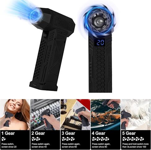 Electric Air Duster 360000RPM Compressed Air Duster with 5 Gear Adjustable Electric Duster for Keyboard PC Cleaning in Saudi Arabia