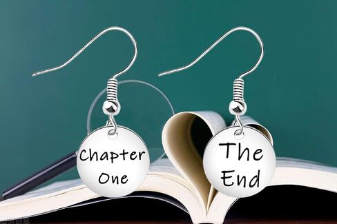 WUSUANED Book Lover Gift Chapter One And The End Earrings Literary Jewelry Bookworm Gift in Saudi Arabia