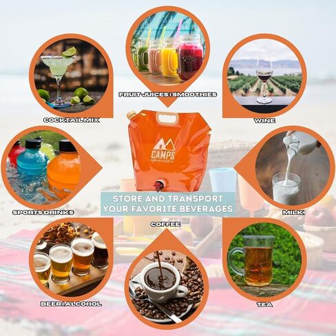 Collapsible Water Container Bag, BPA-Free, Portable, Foldable, 8 Liters/2.1 Gallons, Outdoor, Camping, Hiking, Weather Emergencies, Sports, Survival Kit in Saudi Arabia
