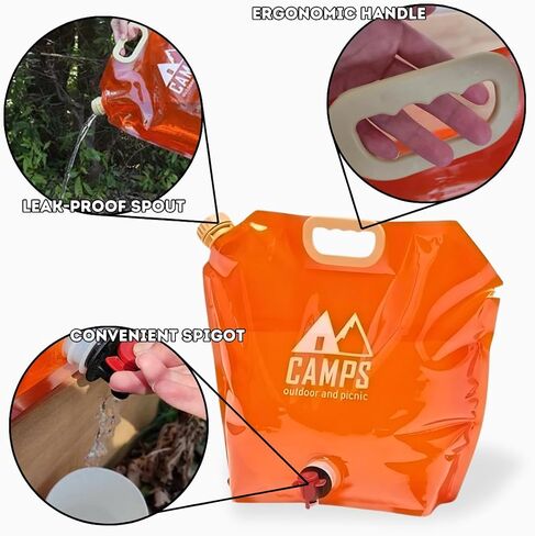 Collapsible Water Container Bag, BPA-Free, Portable, Foldable, 8 Liters/2.1 Gallons, Outdoor, Camping, Hiking, Weather Emergencies, Sports, Survival Kit in Saudi Arabia
