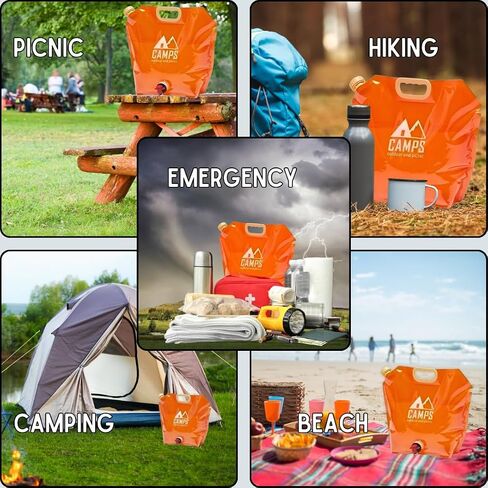 Collapsible Water Container Bag, BPA-Free, Portable, Foldable, 8 Liters/2.1 Gallons, Outdoor, Camping, Hiking, Weather Emergencies, Sports, Survival Kit in Saudi Arabia