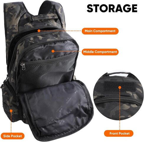 35L Tactical Backpack for Men, MOLLE Military Bug Out Bag, Waterproof Rucksack for Hiking with Hydration Port Balck CP in Saudi Arabia