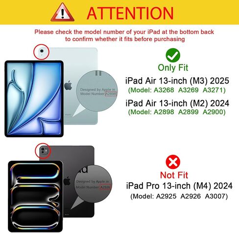 ProCase for iPad Air 13 Inch Case M3 2025/M2 2024 with Pencil Holder, Hybrid Smart Cover iPad 13 Air M3 M2 Case with Clear Transparent Back, Supports Touch ID, Auto Wake/Sleep -Purple in Saudi Arabia