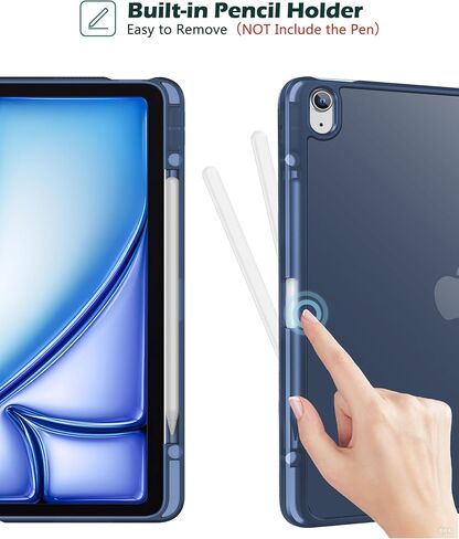 ProCase for iPad Air 13 Inch Case M3 2025/M2 2024 with Pencil Holder, Hybrid Smart Cover iPad 13 Air M3 M2 Case with Clear Transparent Back, Supports Touch ID, Auto Wake/Sleep -Purple in Saudi Arabia