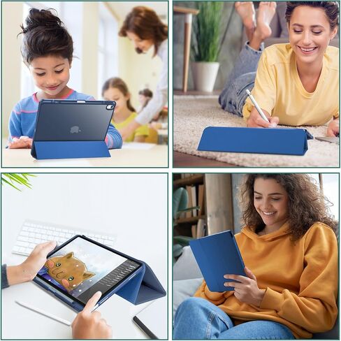 ProCase for iPad Air 13 Inch Case M3 2025/M2 2024 with Pencil Holder, Hybrid Smart Cover iPad 13 Air M3 M2 Case with Clear Transparent Back, Supports Touch ID, Auto Wake/Sleep -Purple in Saudi Arabia