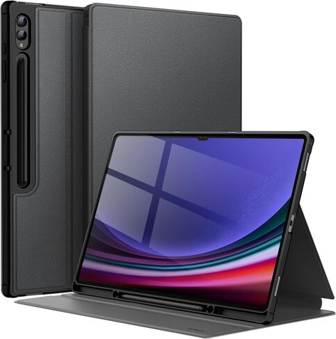 حالة Jetech لـ Samsung Galaxy Tab S10 Ultra/Tab S9 Ultra 14.6 بوصة مع حامل القلم S ، وغطاء قرص واقعي Slim Folio ، وعرض متعدد الزوايا (أسود) in Kuwait