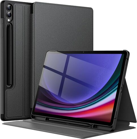 حالة Jetech لـ Samsung Galaxy Tab S10 Ultra/Tab S9 Ultra 14.6 بوصة مع حامل القلم S ، وغطاء قرص واقعي Slim Folio ، وعرض متعدد الزوايا (أسود) in Kuwait