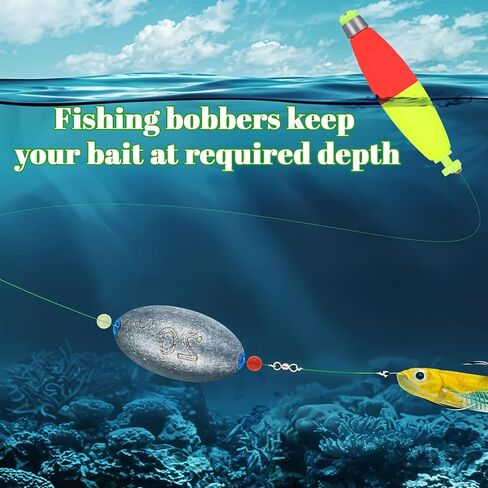 10 Packs Weighted Bobbers for Fishing, EVA Floats Rocket Floats Weighted Fishing Bobbers for Crappie, Catfish, Bluegill, Sunfish, Bass in Saudi Arabia