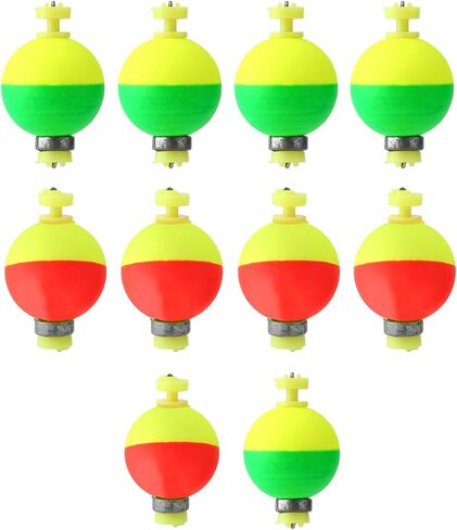 10pcs Fishing Bobber Floats, EVA Push Button Round Buoy Snap on Weighted Slip Bobbers Fishing Tackle Accessories for Crappie Bluegill Panfish Bass Trout Catfish Supplies in Saudi Arabia