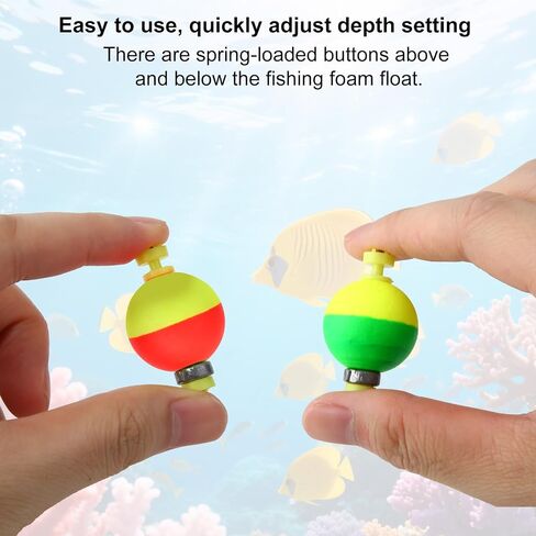 10pcs Fishing Bobber Floats, EVA Push Button Round Buoy Snap on Weighted Slip Bobbers Fishing Tackle Accessories for Crappie Bluegill Panfish Bass Trout Catfish Supplies in Saudi Arabia