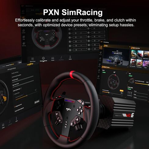PXN VD6 PC Steering Wheel Base – 6Nm Direct Drive with Pro Servo Motor, 24-bit Magnetic Encoder, Multi-Core Drive Chip – Force Feedback Sim Racing Wheel Base for PC Windows 7–11 in Saudi Arabia