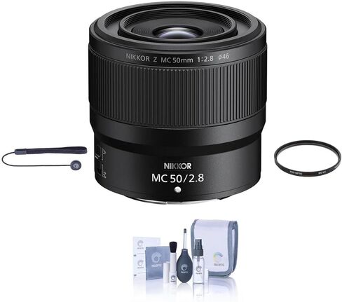 Nikon Nikkor Z MC 50mm f/2.8 عدسة ، حزمة مع مرشح UV الرقمي 46 مم ، مجموعة التنظيف ، حبل العدسة in Kuwait