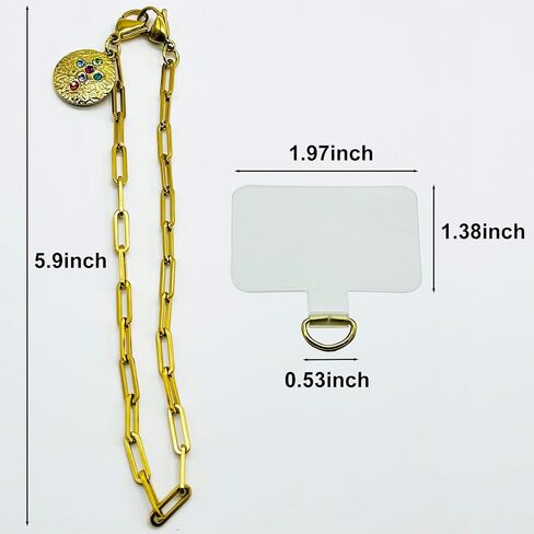 Phone Wrist Strap Metal Phone Chain Wristlet Strap Detachable Cellphone Lanyard Wrist with Tether Tab in Saudi Arabia