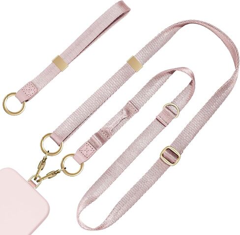 Phone Lanyard 2 in 1, Anti Theft Phone Strap Crossbody for Women Men, Adjustable Phone Wrist Strap with 2 Pack Tether Tabs in Kuwait