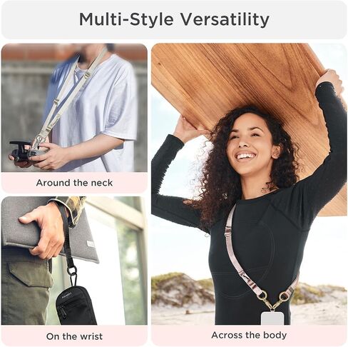 Phone Lanyard 2 in 1, Anti Theft Phone Strap Crossbody for Women Men, Adjustable Phone Wrist Strap with 2 Pack Tether Tabs in Kuwait