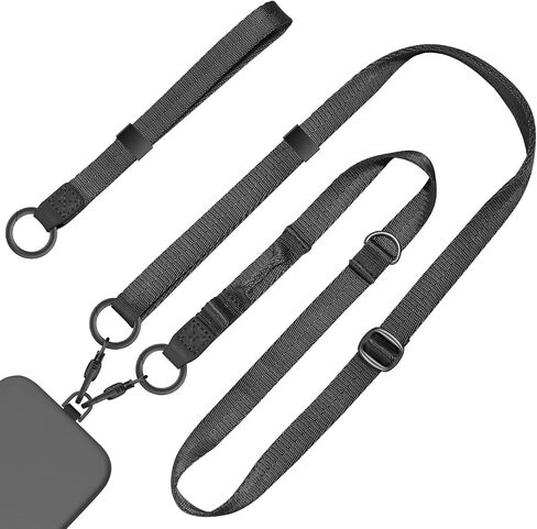 Phone Lanyard 2 in 1, Anti Theft Phone Strap Crossbody for Women Men, Adjustable Phone Wrist Strap with 2 Pack Tether Tabs in Kuwait
