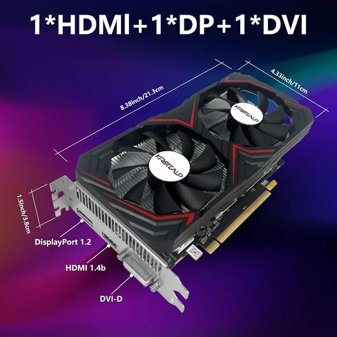 بطاقة رسومات Radeon RX 590 8GB ، 2304SP GDDR5 256bit PCI Express 3.0 ، مع منافذ HDMI/DP/DVI ومروحة مزدوجة ، وبطاقات فيديو لألعاب المكتب وألعاب الكمبيوتر in Saudi Arabia