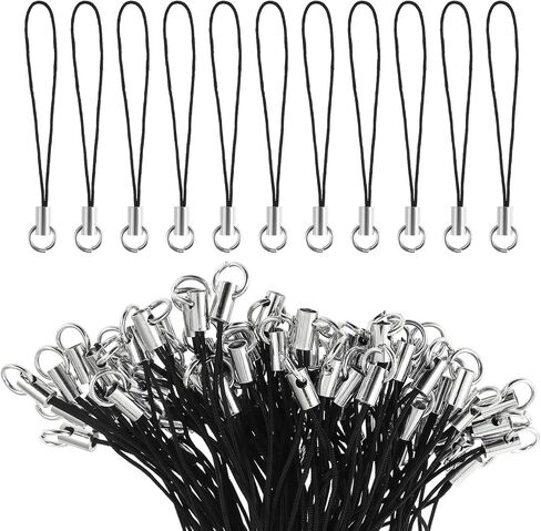 100pcs مجموعة سحر الهاتف ، سلسلة سلسلة المفاتيح ، سلسلة مفاتيح السلسلة الخلوية سحر سلسلة تقسيم حزام حلقة قابلة للفصل in Kuwait
