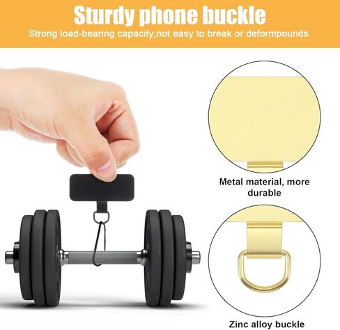 علامة تبويب حبل الهاتف ، 8pcs فائقة الصلب غير القابل للصدأ ، علامة تبويب الحبل ، حزام التصحيح المعدني الحبل لحالة الهواتف ، وملحقات حبل الهواتف المحمولة (الأسود ، الذهب ، الفضة ، الذهب الوردي) in Kuwait