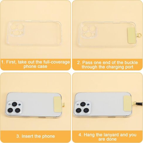 علامة تبويب حبل الهاتف ، 8pcs فائقة الصلب غير القابل للصدأ ، علامة تبويب الحبل ، حزام التصحيح المعدني الحبل لحالة الهواتف ، وملحقات حبل الهواتف المحمولة (الأسود ، الذهب ، الفضة ، الذهب الوردي) in Kuwait