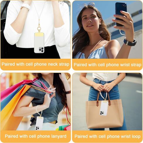 علامة تبويب حبل الهاتف ، 8pcs فائقة الصلب غير القابل للصدأ ، علامة تبويب الحبل ، حزام التصحيح المعدني الحبل لحالة الهواتف ، وملحقات حبل الهواتف المحمولة (الأسود ، الذهب ، الفضة ، الذهب الوردي) in Kuwait