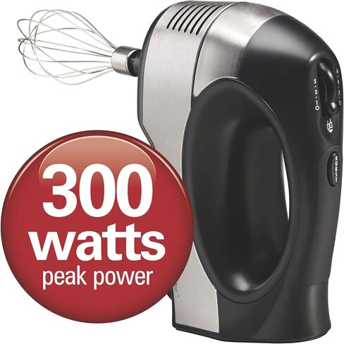 6 Speed Hand Mixer, Quick Button, 5 Attachments, 300 Watts, Stainless Steel，Quick and Easy Mixing, Storage Box, Mixing Control, Mixing, Folding, Beating, and Kneading Recipes, BB-916 in Saudi Arabia