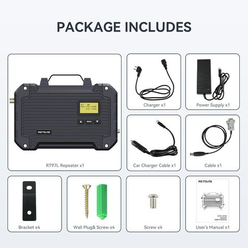 (3rd Gen RT97) RETEVIS RT97L حتى 25W GMRS مكرر عالي الطاقة ، IP66 مقاوم للماء ، محطة طويلة المدى متوافقة مع Raspberry PI للمزارع والمناطق البعيدة والاستخدام المنزلي (حزمة واحدة) in Saudi Arabia
